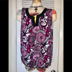 PerSeption Women purple design sleeveless blouse